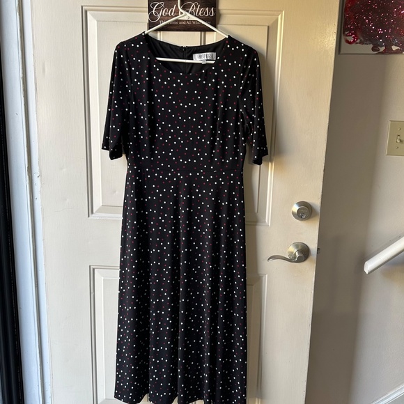 Women Beautiful Black/Red/White Polka Dot Dress Size 4. - Picture 1 of 12